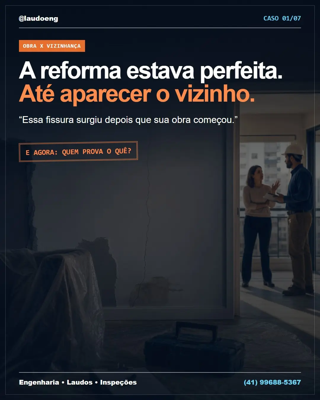 Conteúdo educativo sobre registro técnico antes de obra e vistoria cautelar de vizinhança